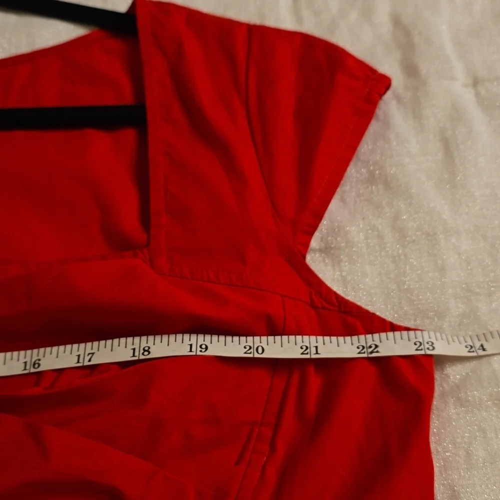 eShakti Cotton Vibrant Red Mini Dress - Picture 11 of 16